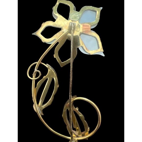 VTG Stunning Ocean Treasures Brooch Mother Of Pearl Flower SIGNED Distinctive - Picture 7 of 11